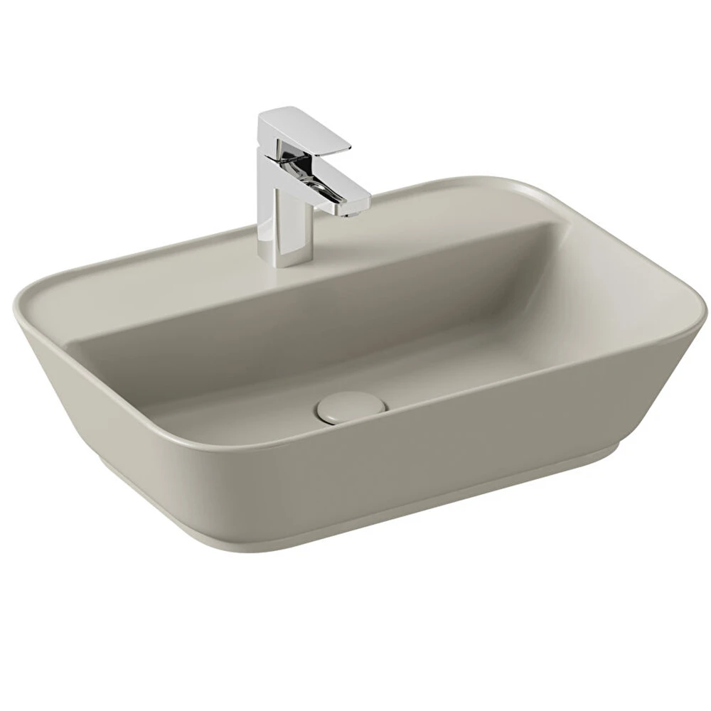 Vitra Geo 60x43 Cm Dikdörtgen Mat Bej Çanak Lavabo 7426B020-0041 Hemen Al