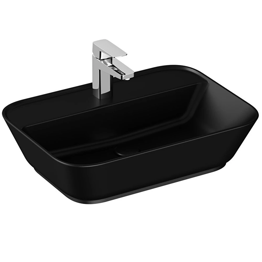 Vitra Geo 60x43 Cm Dikdörtgen Mat Siyah Çanak Lavabo 7426B083-0041 Hemen Al