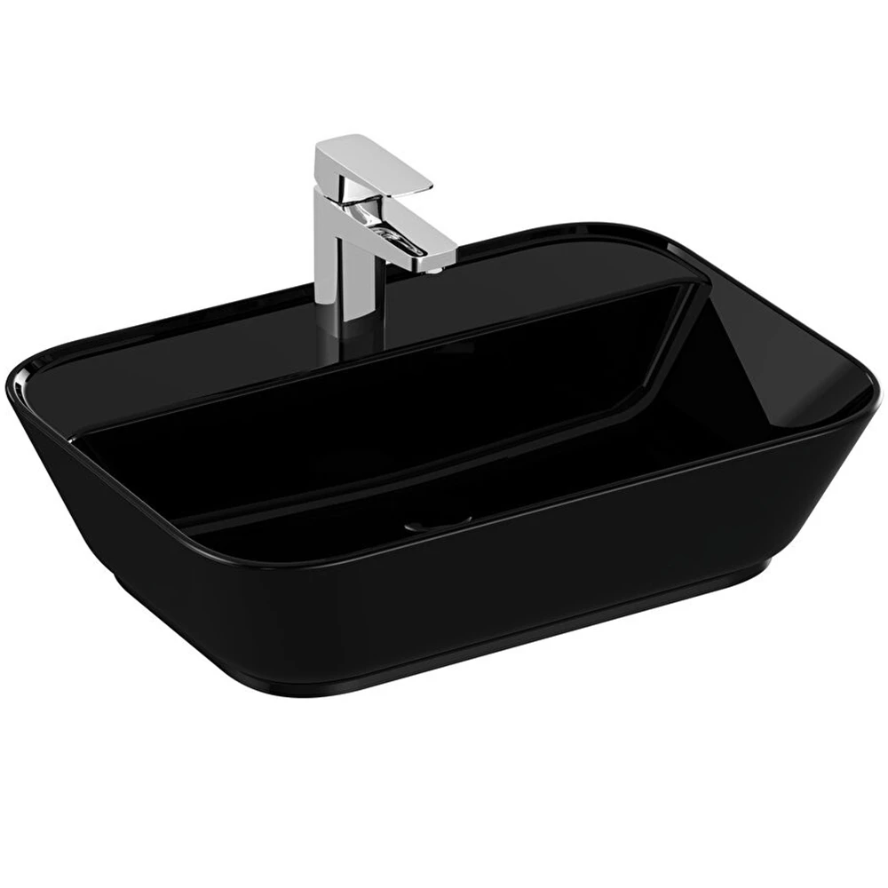 Vitra Geo 60x43 Cm Dikdörtgen Siyah Çanak Lavabo 7426B070-0041 Hemen Al