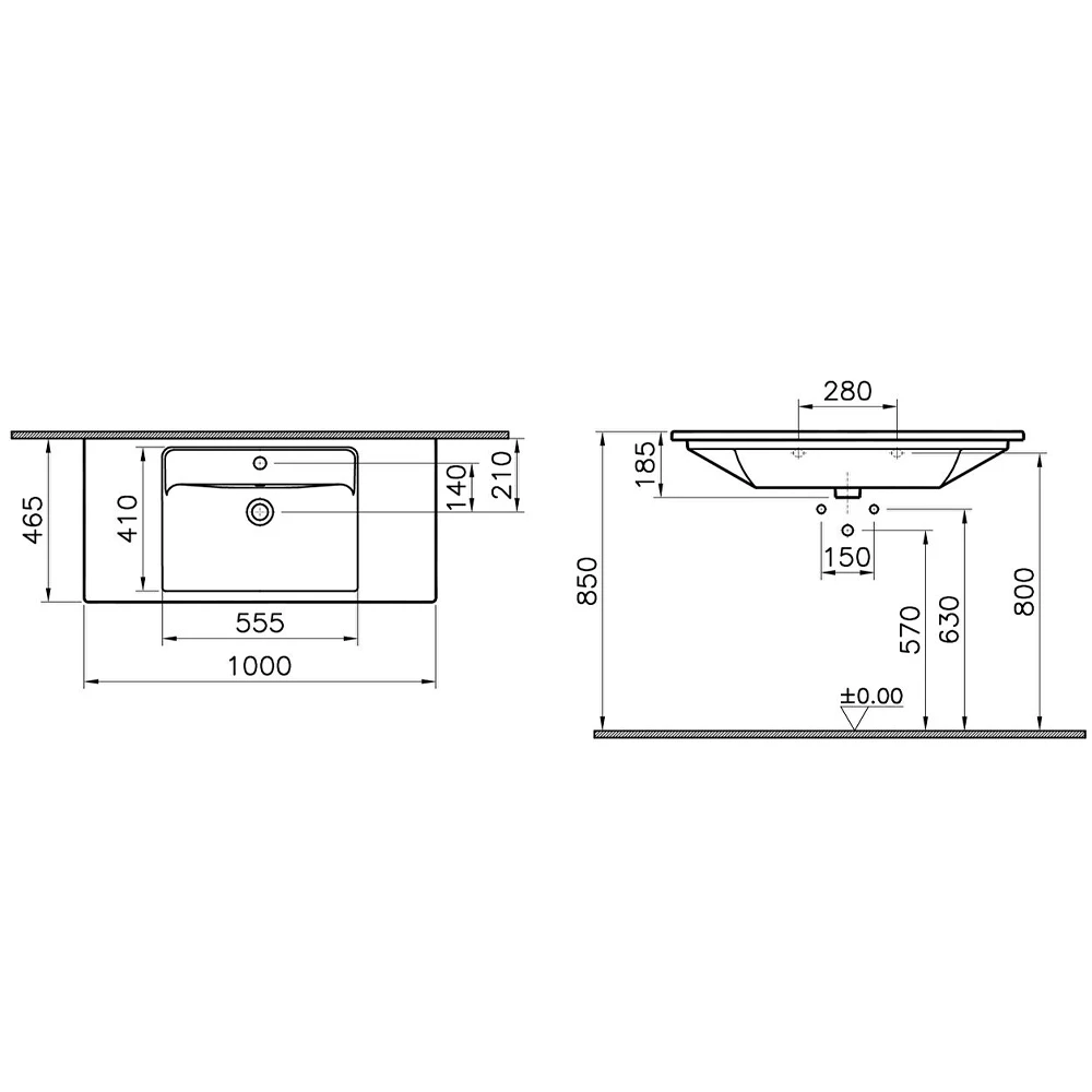 Vitra Integra 100x47 Cm Etajerli Lavabo 7057B003-0001 Hemen Al