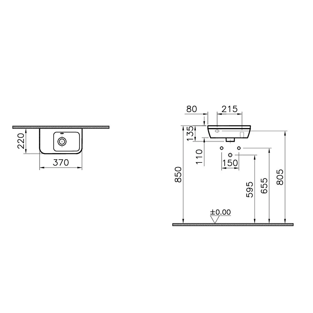 Vitra Integra 35x22 Cm Dikdörtgen Lavabo 7090L003-0012 Hemen Al