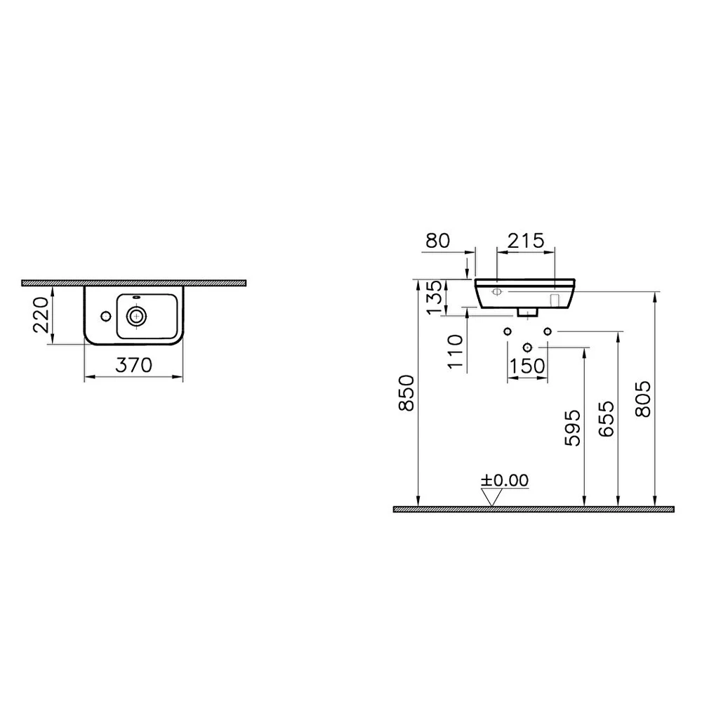 Vitra Integra 35x22 Cm Dikdörtgen Lavabo 7090L003-0028 Hemen Al