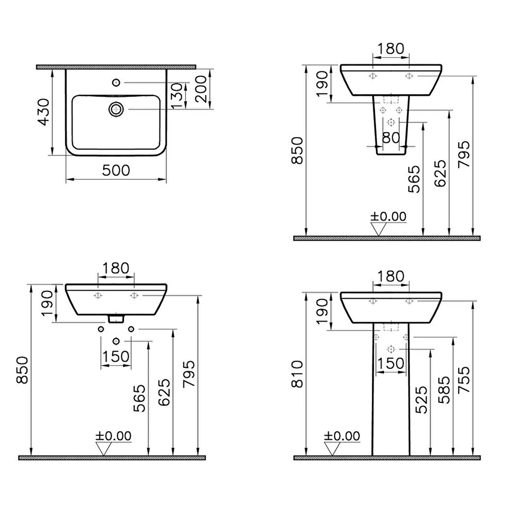 Vitra Integra 50x43 Cm Dikdörtgen Lavabo 7048L003-0001 Hemen Al