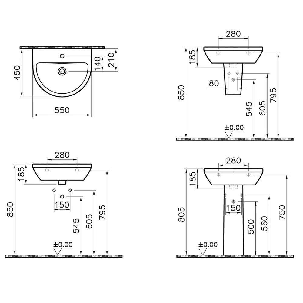 Vitra Integra 55x45 Cm Yuvarlak Lavabo 7067L003-0001 Hemen Al