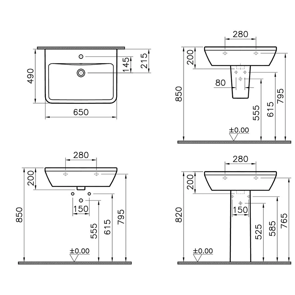 Vitra Integra 65x49 Cm Dikdörtgen Lavabo 7051L003-0001 Hemen Al