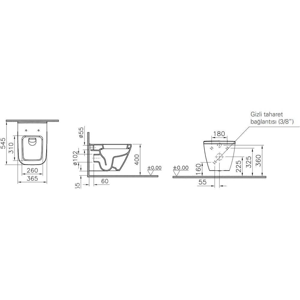 Vitra Integra Square Asma Klozet - 7081L003-0090 Hemen Al