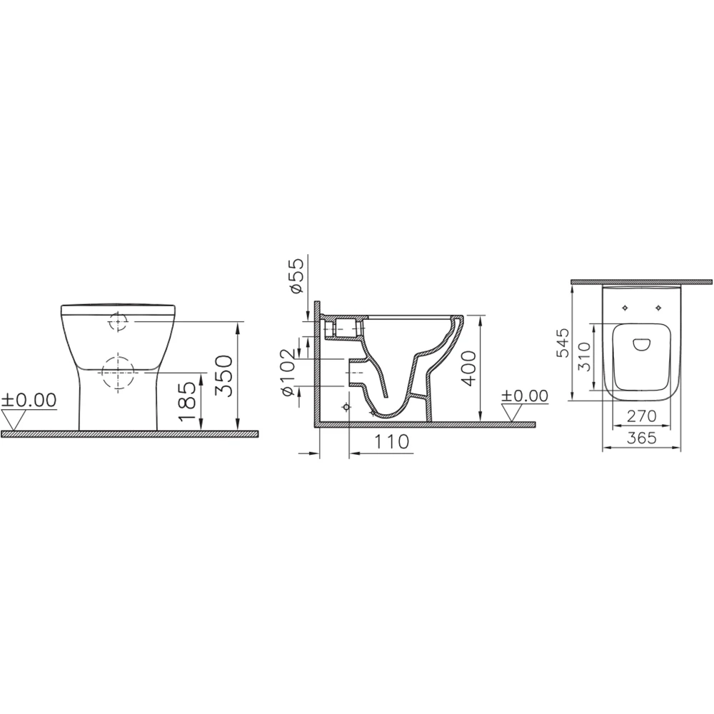 Vitra Integra Square Mat Beyaz Rim-ex Kanalsız Duvara Tam Dayalı Yerden Klozet - 7085B001-0088 Hemen Al