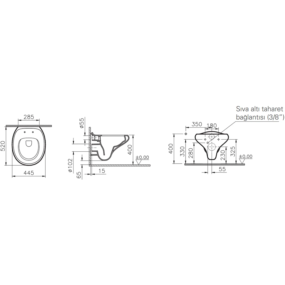 Vitra İstanbul Rim-ex Kanalsız Asma Klozet - 4518B403-0090 Hemen Al