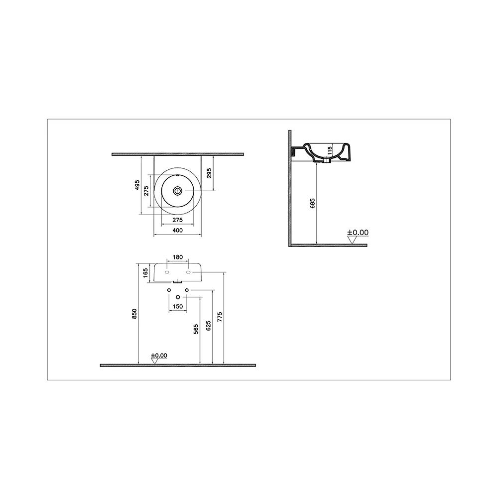 Vitra Liquid 40x50 Cm Lavabo 7317B403-0012 Hemen Al