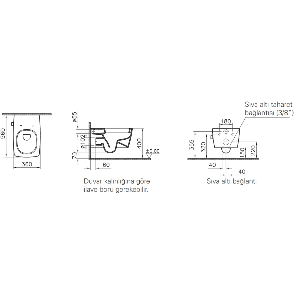 Vitra Metropole Termostatik Entegre Musluklu Asma Klozet - 5676B003-7211 Hemen Al