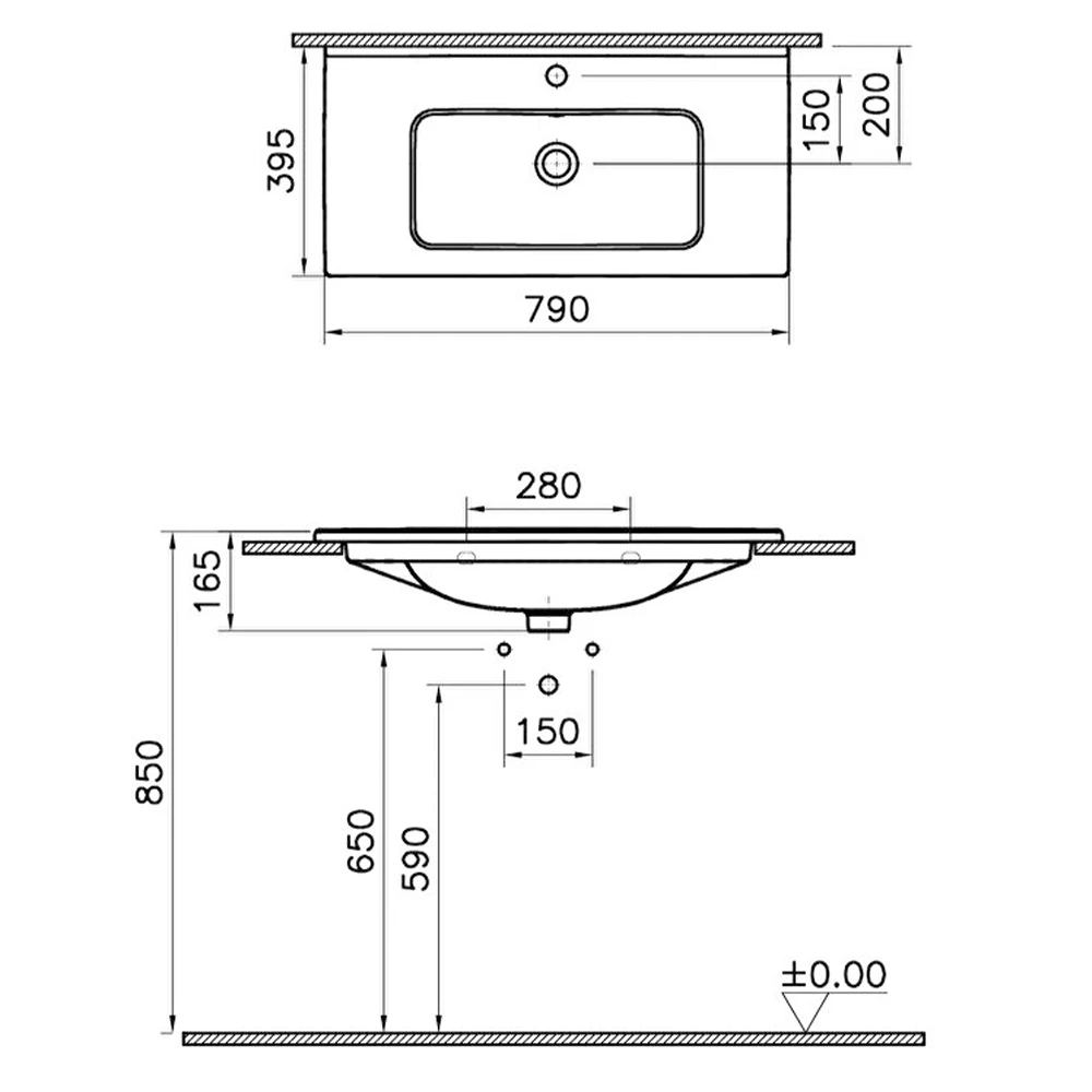 Vitra Mia 80x40 Cm Etajerli Lavabo 7462L003-0001 Hemen Al