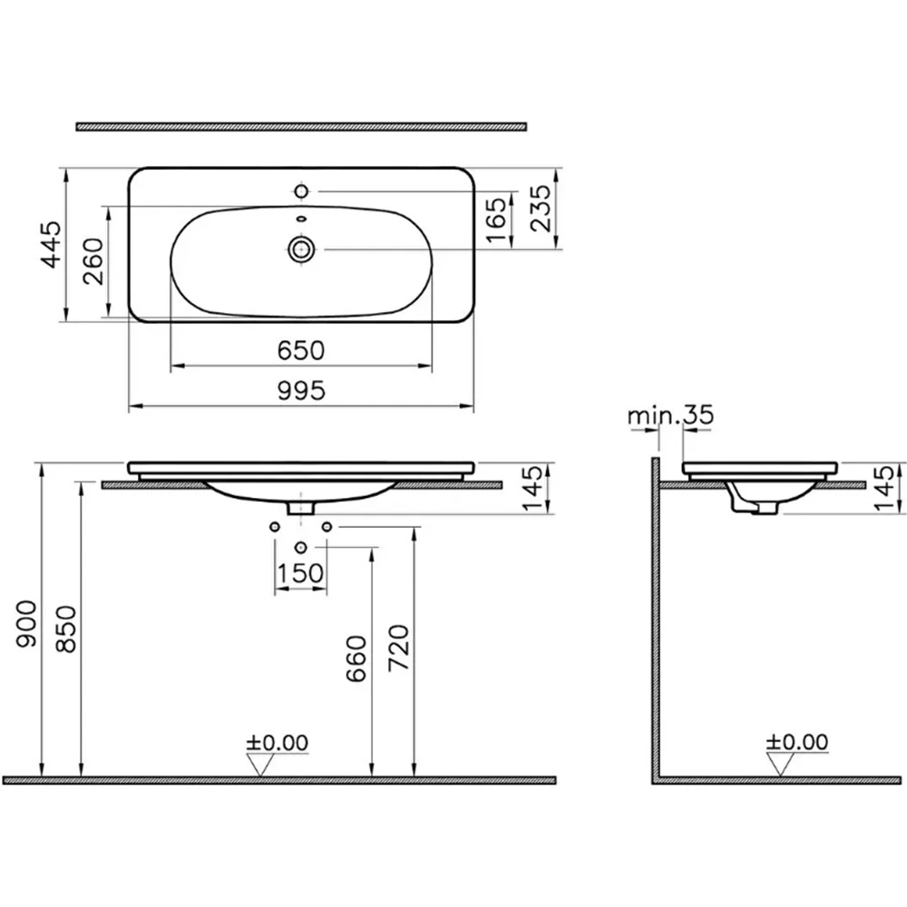 Vitra Nest 100x45 Cm Etajerli Lavabo 5687B003-0001 Hemen Al