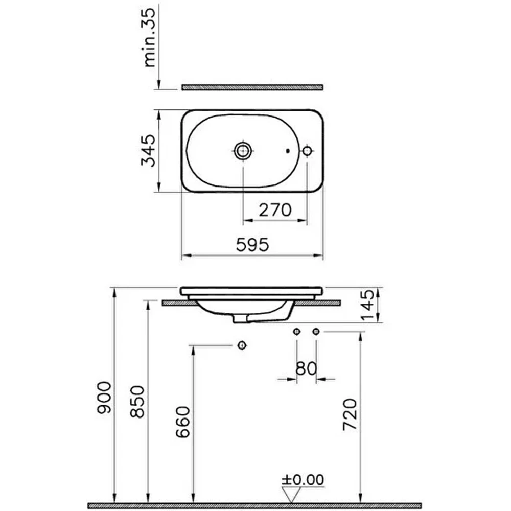 Vitra Nest 60x35 Cm Sağdan Etajerli Lavabo 5689B003-0029 Hemen Al