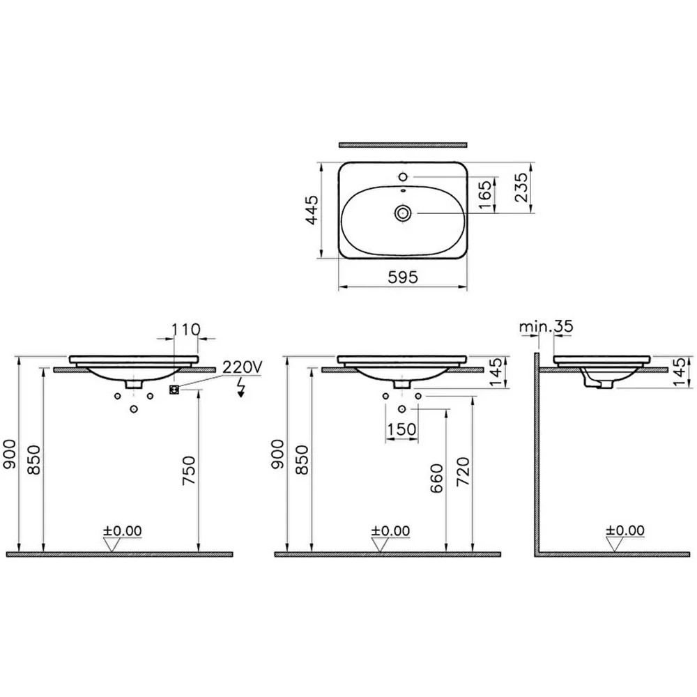 Vitra Nest 60x45 Cm Etajerli Lavabo 5685B003-1072 Hemen Al