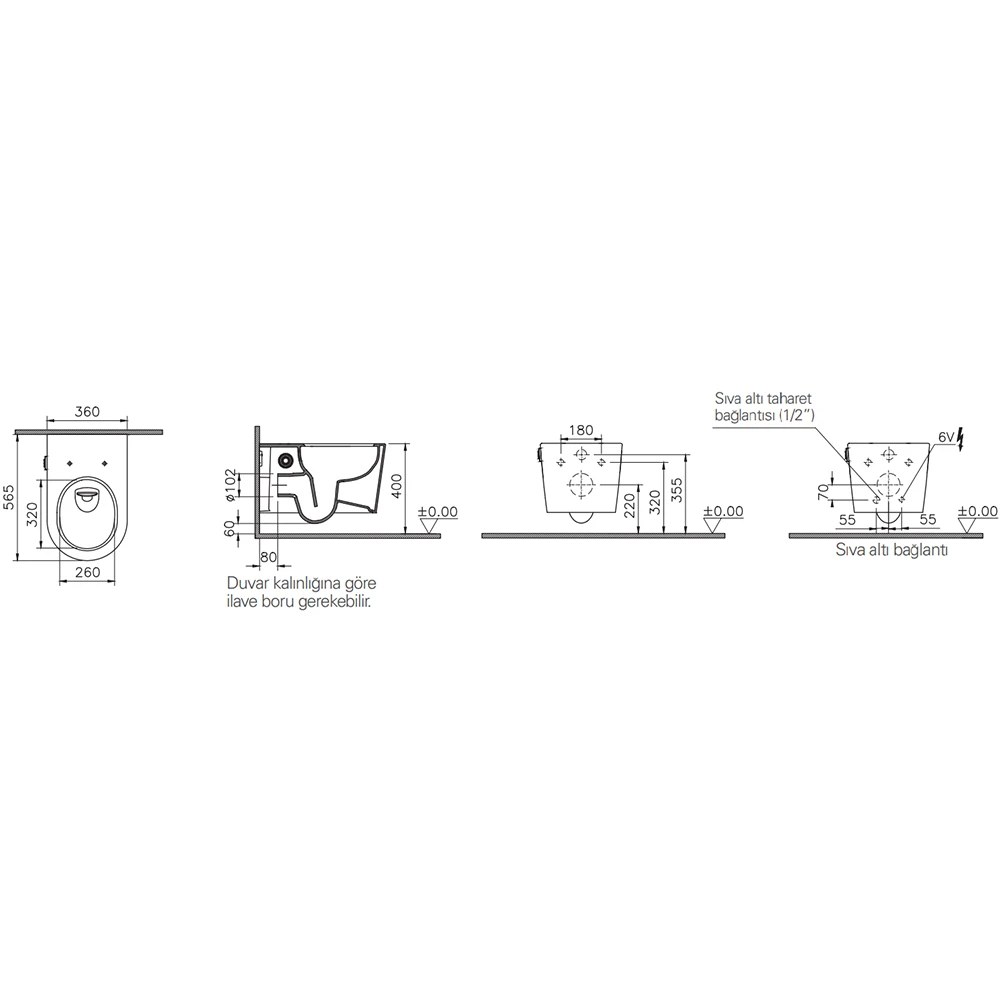 Vitra Nest QuantumFlush Temassız Entegre Musluklu Asma Klozet - 7870B403-6592 Hemen Al