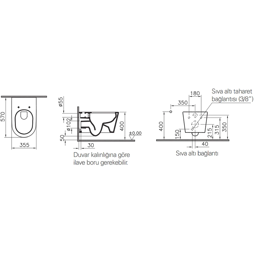 Vitra Nest Rim-ex Kanalsız Asma Klozet - 5176B003-0559 Hemen Al