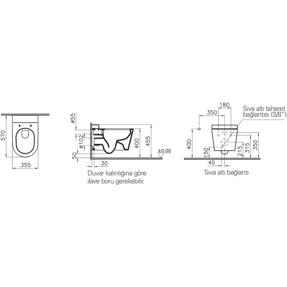 Vitra Nest Rim-ex Kanalsız Asma Klozet - 5176B003-1685 Hemen Al