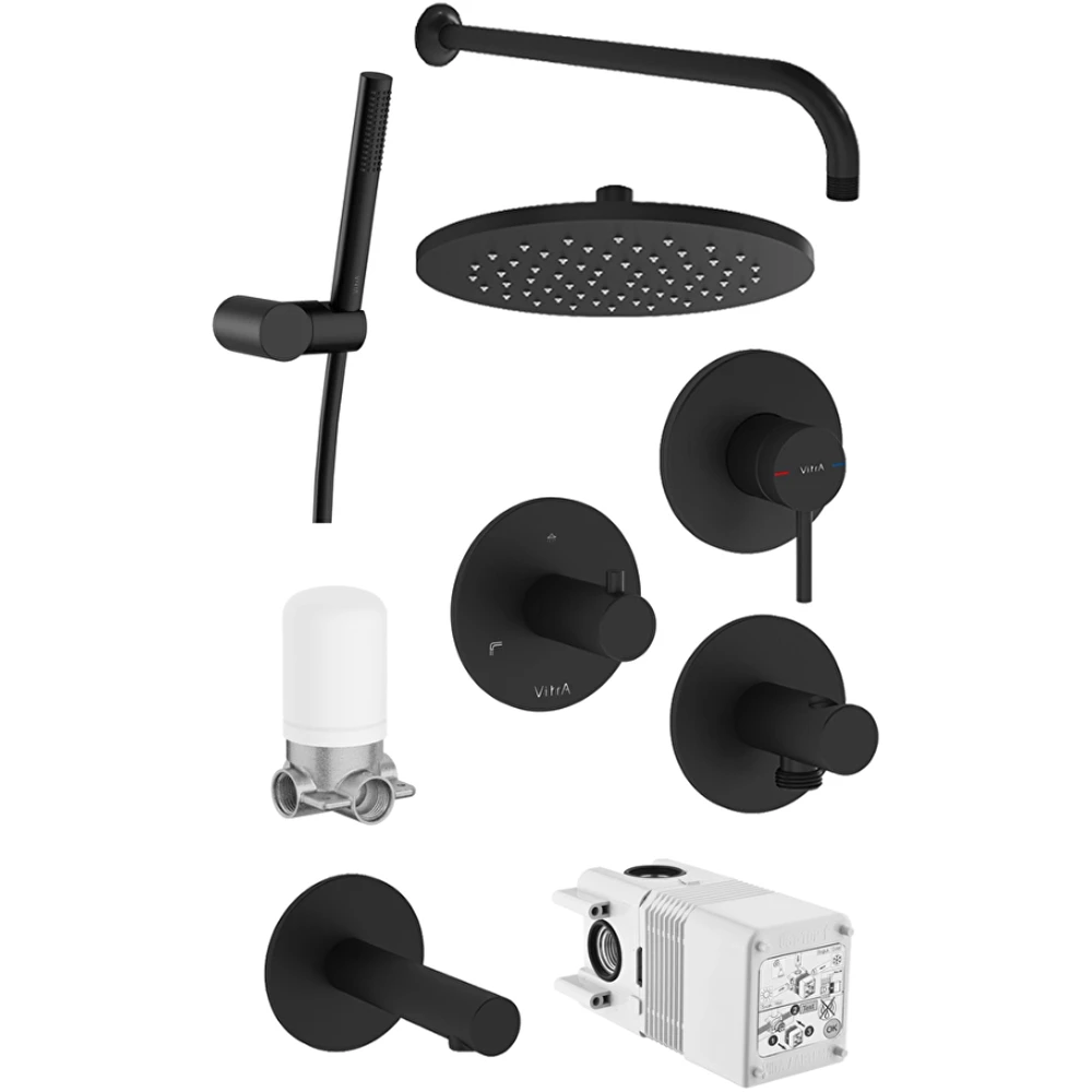 Vitra Origin Mat Siyah Ankastre Duş Seti - A4932936