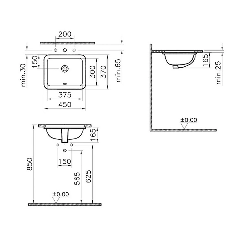 Vitra S20 45x37 Cm Dikdörtgen Tezgahaltı Lavabo 5473B003-0618 Hemen Al