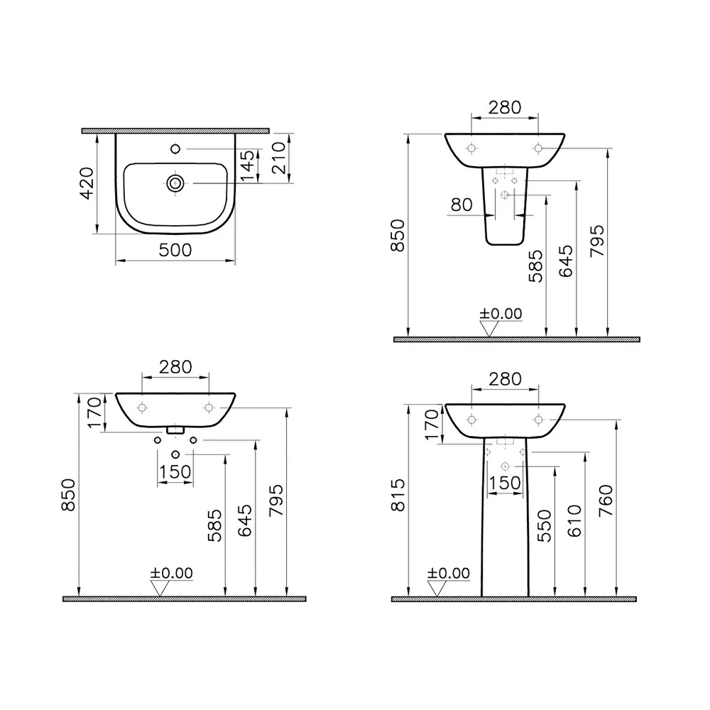 Vitra S20 50x42 Cm Lavabo 5501L003-0001 Hemen Al