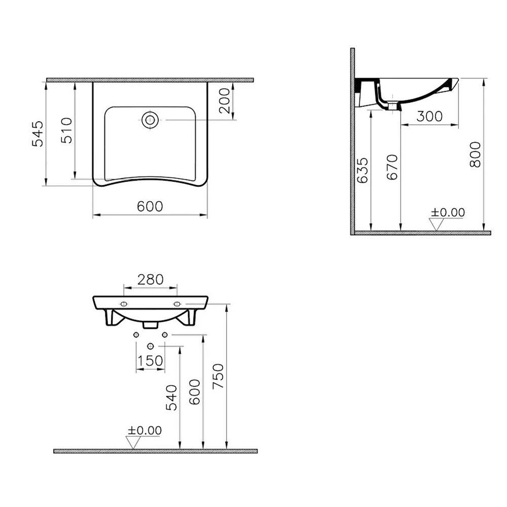 Vitra S20 60x55 Cm Özel İhtiyaç Lavabosu 5289L003-0012 Hemen Al