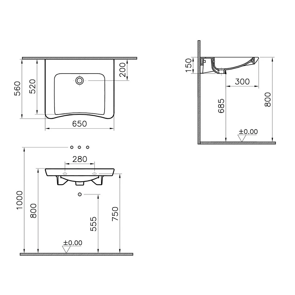 Vitra S20 65x56 Cm Özel İhtiyaç Lavabosu 5291B003-0016 Hemen Al