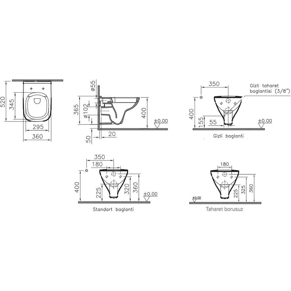 Vitra S20 SmoothFlush Asma Klozet - 7508L003-0850 Hemen Al