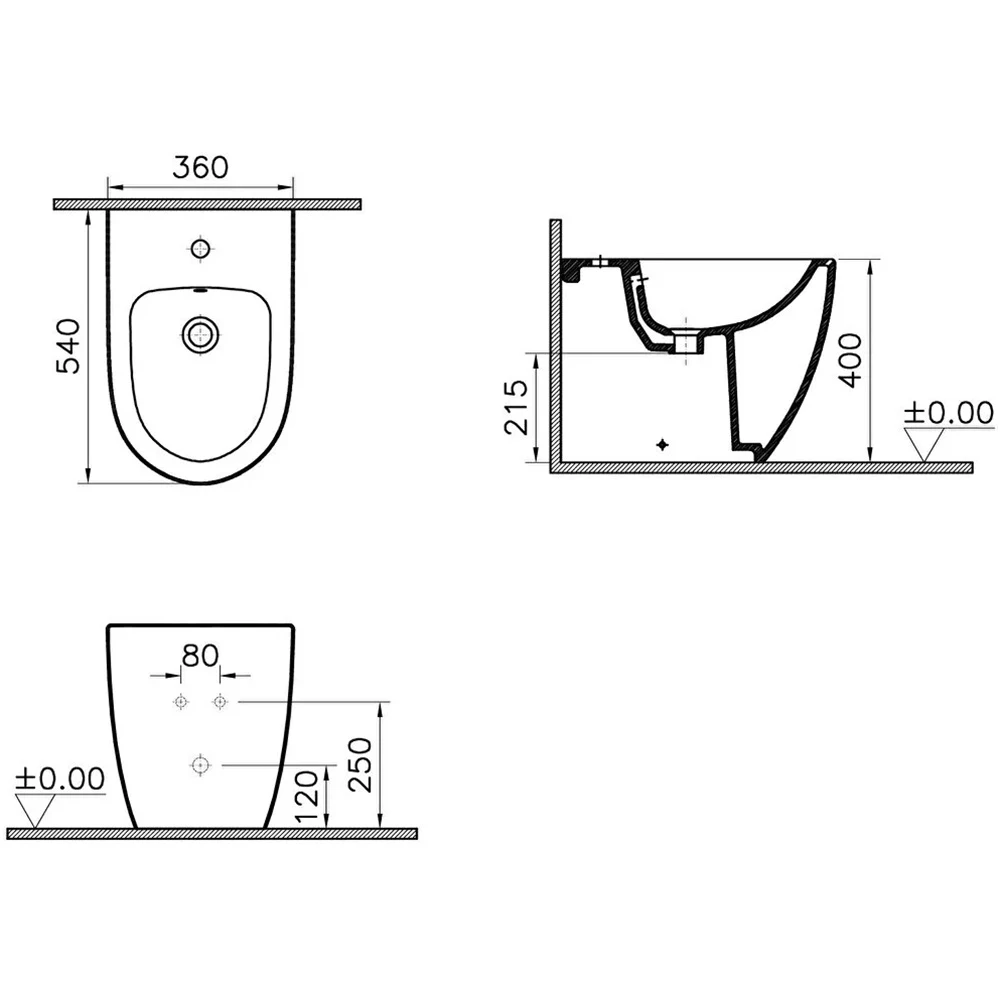 Vitra Sento 54 Cm Duvara Sıfır Yerden Bide 5986B003-0288 Hemen Al