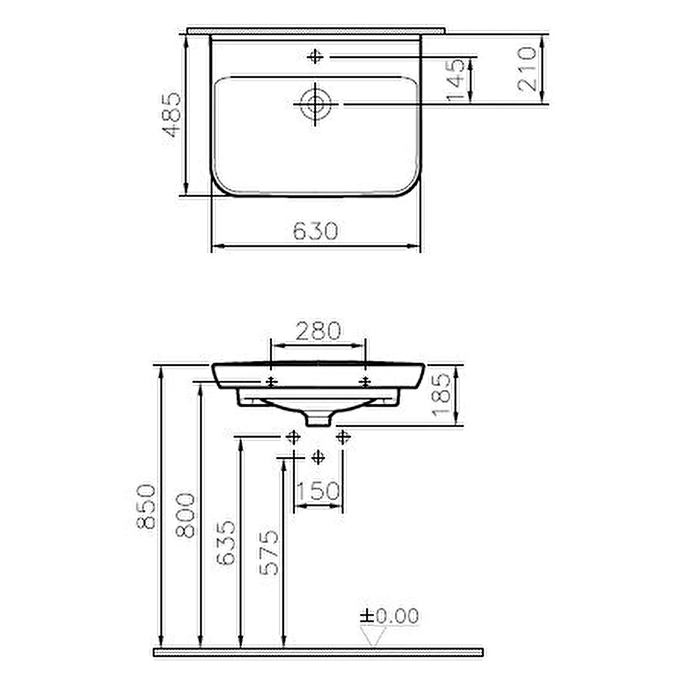 Vitra Sento 65x49 Cm Etajerli Lavabo 5946B003-0001 Hemen Al