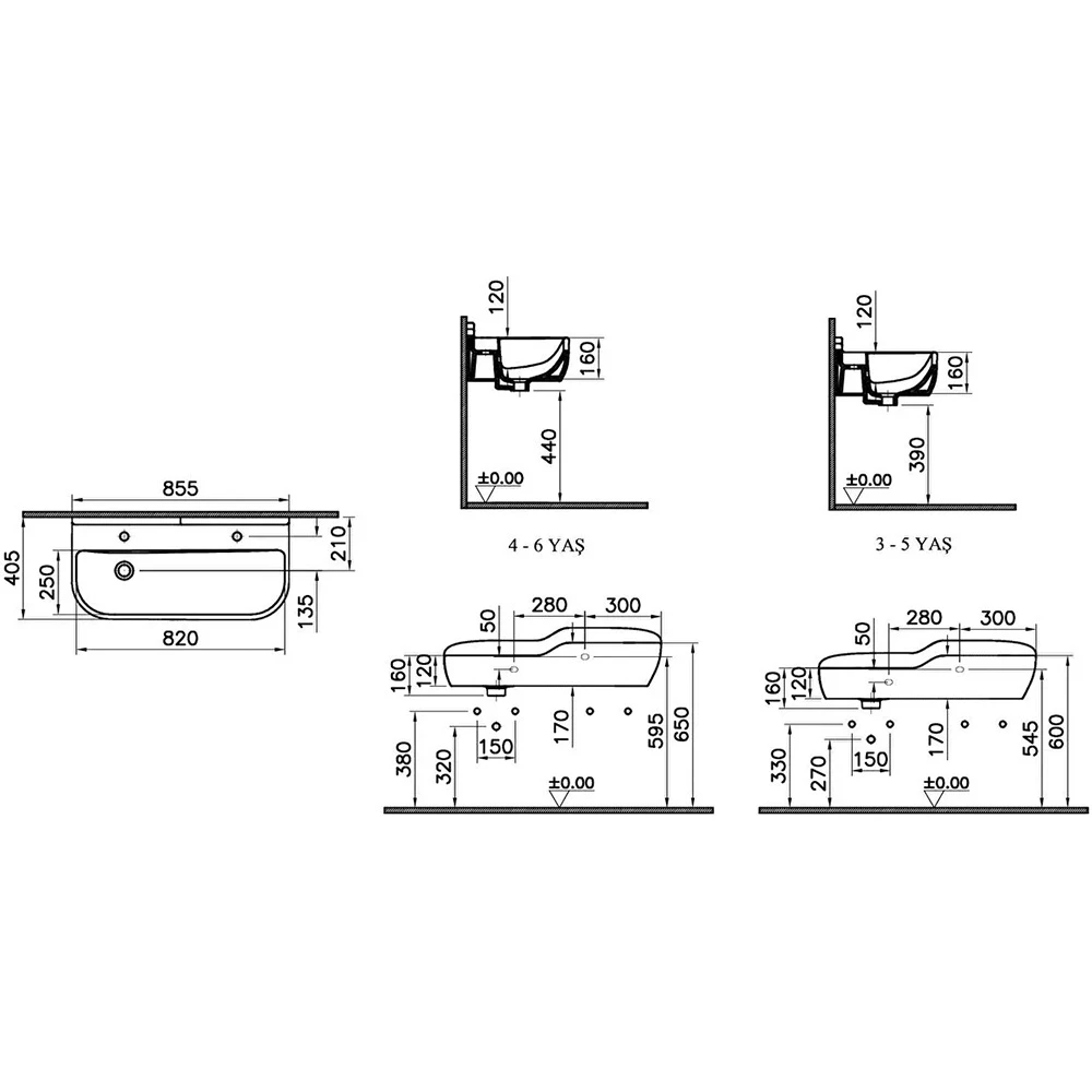 Vitra Sento Kids 85x41 Cm Lavabo 7351B003-1739 Hemen Al