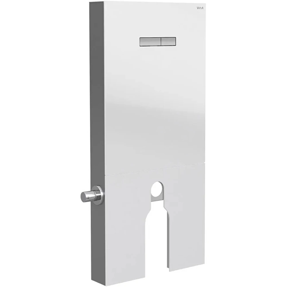 Vitra Vitrus 3-6 L Yerden Duvara Sıfır Klozetler İçin Stop Valfli Duvar Önü Beyaz Cam Rezervuar - 870-1770-01