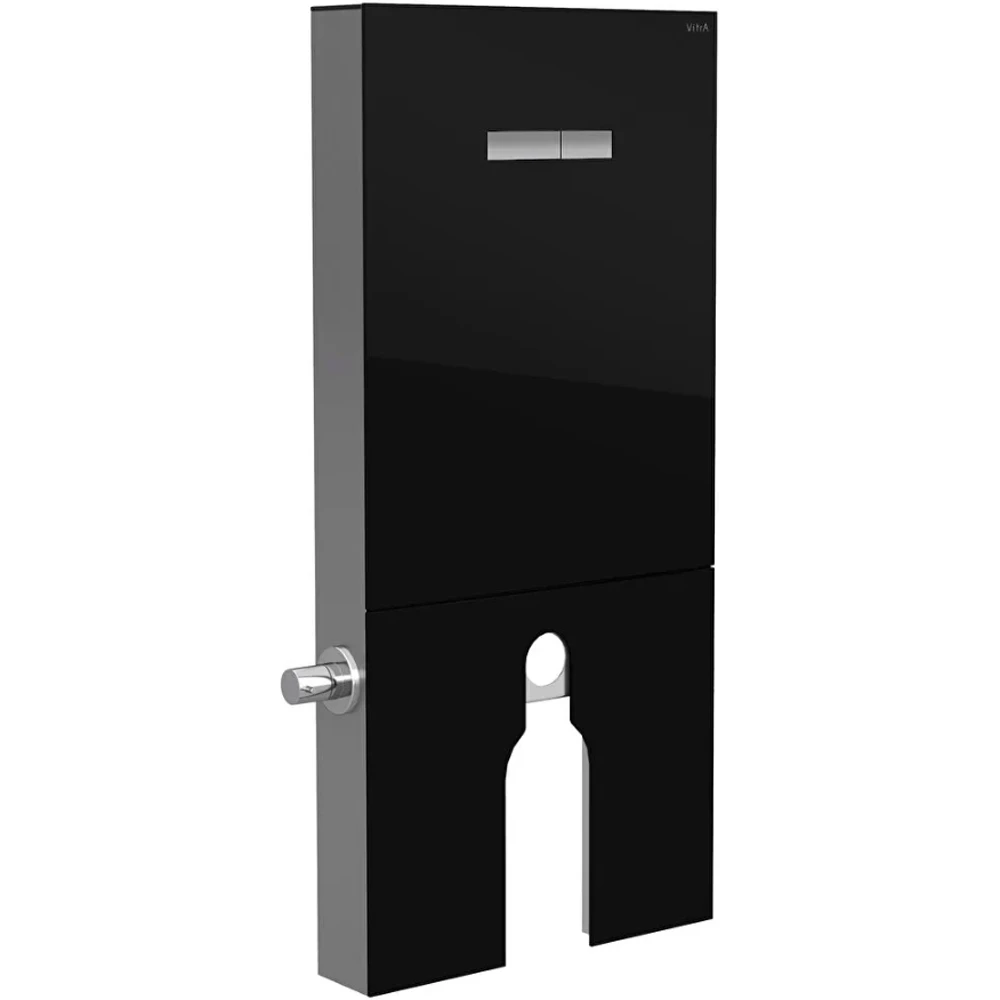 Vitra Vitrus 3-6 L Yerden Duvara Sıfır Klozetler İçin Stop Valfli Duvar Önü Siyah Cam Rezervuar - 870-1771-01