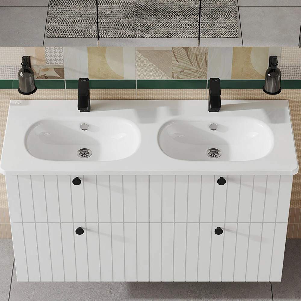 Vitra Zentrum 120x46 Cm Etajerli Lavabo 7795B003-0001 Hemen Al