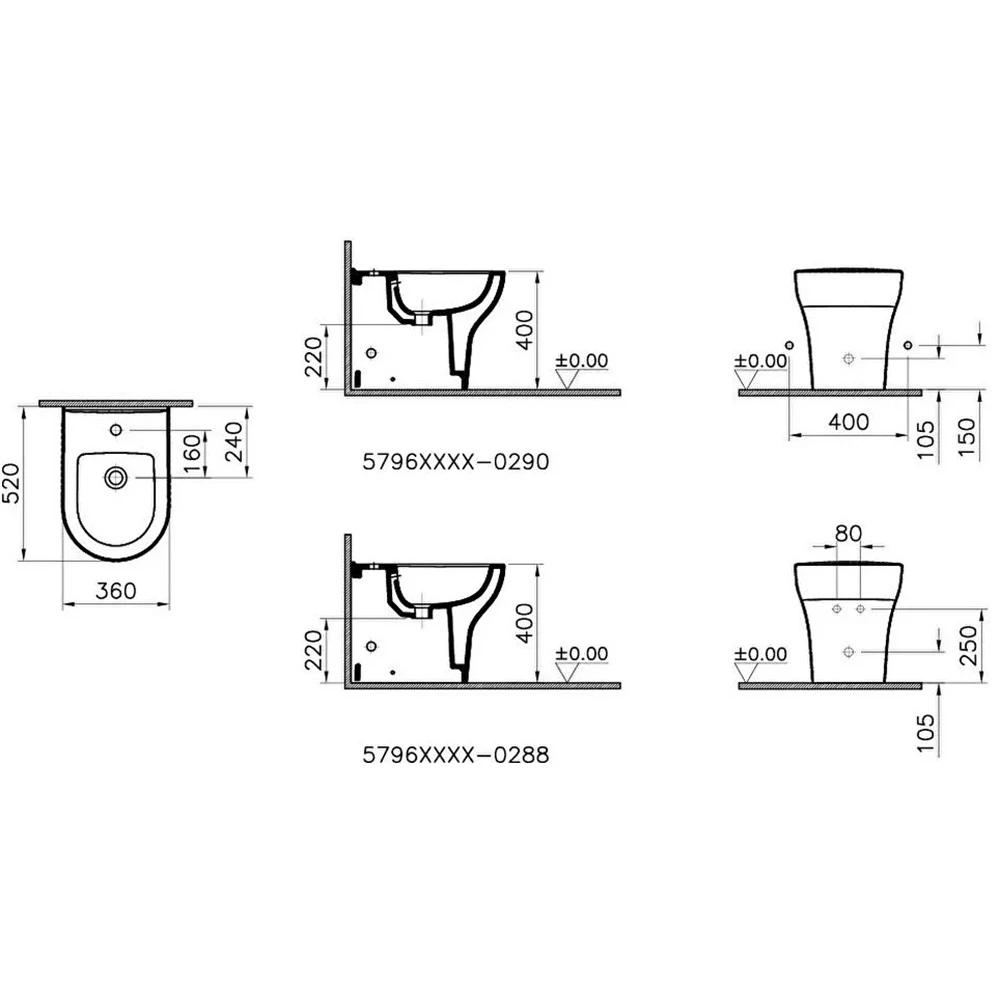 Vitra Zentrum 52 Cm Duvara Sıfır Yerden Bide 5796L003-0288 Hemen Al