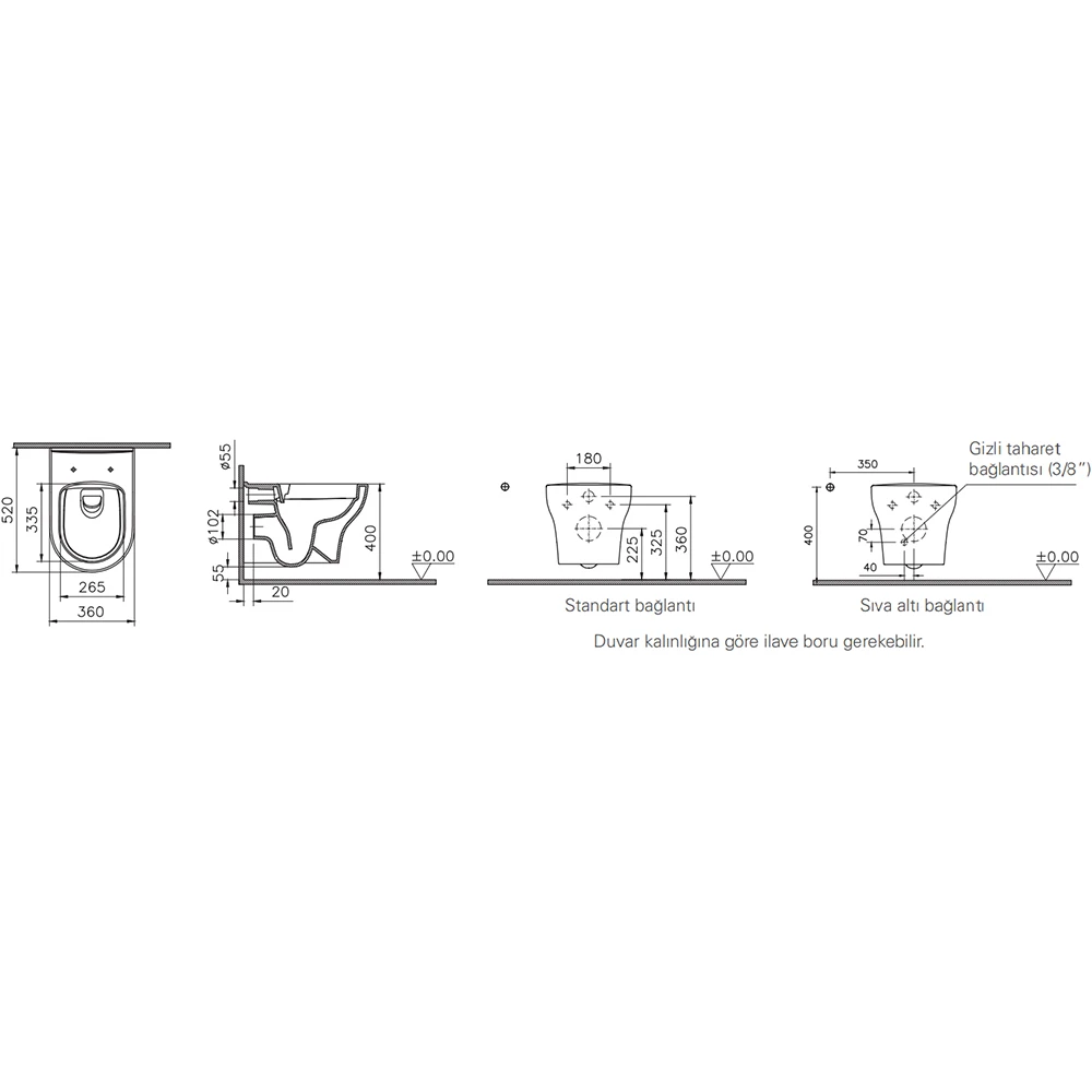 Vitra Zentrum SmoothFlush Asma Klozet - 7787L003-0850 Hemen Al