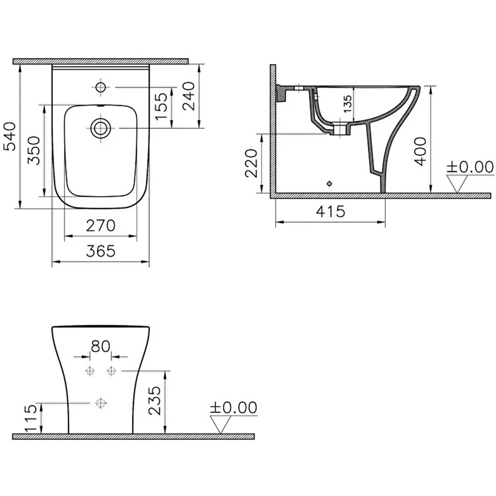 Vitra Zentrum Square 54 Cm Yerden Bide 7492L003-0288 Hemen Al