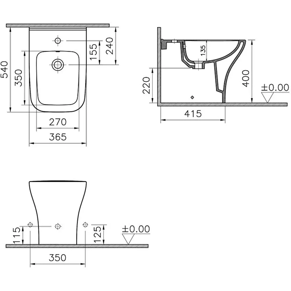 Vitra Zentrum Square 54 Cm Yerden Bide 7492L003-0290 Hemen Al