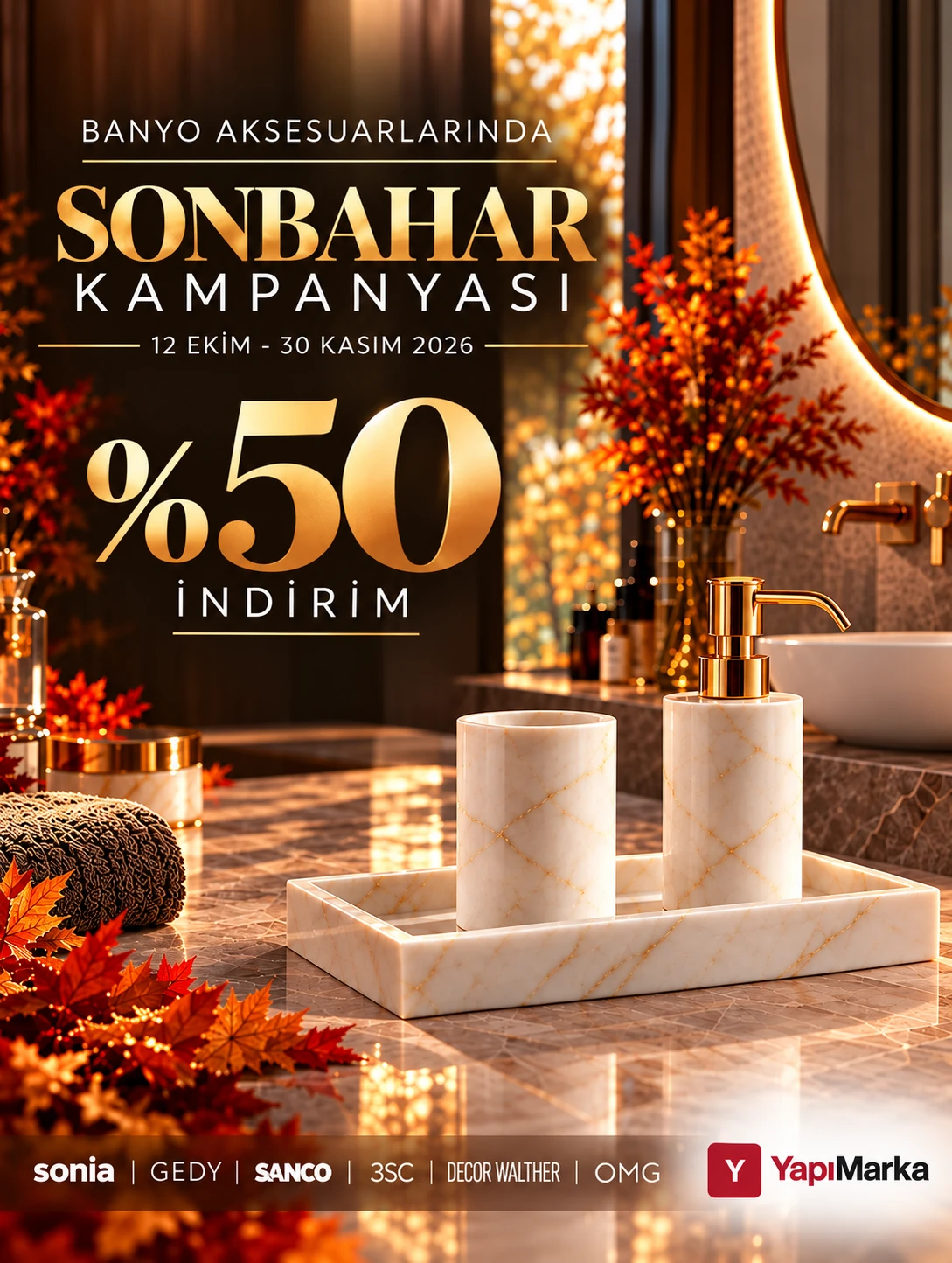Banyo Aksesuarlarında Sonbahar Kampanyası %50