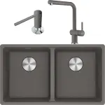 Franke Maris MRG 120-35-35 Granit Evye + Active Plus Doccia 2.0 Armatür + Sıvı Sabunluk (Stone Grey)