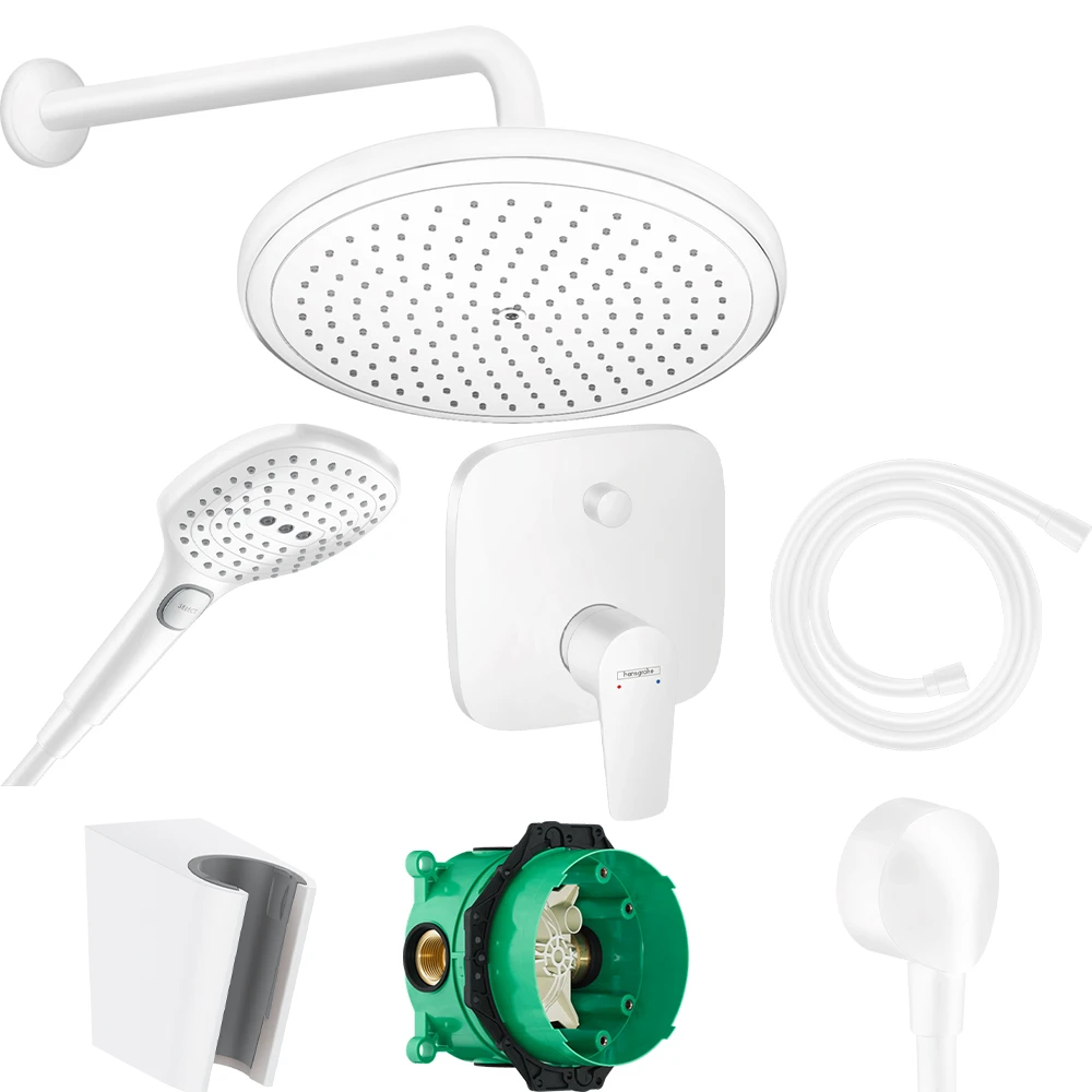 Hansgrohe Talis E Satin Beyaz Ankastre Duş Seti