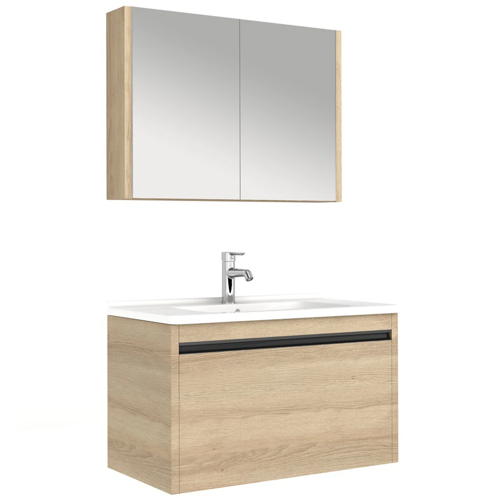 Kale Vista 100 Cm Koyu Meşe Banyo Dolabı Takımı 610100201224