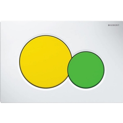 Geberit Kumanda Kapağı Sigma 01 - Çift Basmalı Beyaz / Yeşil-Sarı