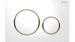Geberit Kumanda Kapağı Sigma20 - Çift Basmalı Beyaz / Altın / Beyaz