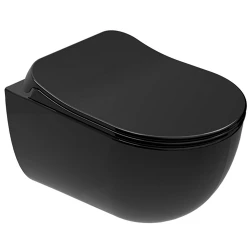 Kale Zero 2.0 Kanalsız Asma Klozet + Ultra Slim Yavaş Kapanan Klozet Kapağı (Siyah)