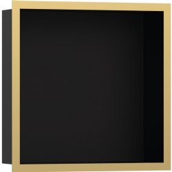 Hansgrohe XtraStoris Individual 30x30x10 Cm Parlak Altın Çerçeveli Mat Siyah Duvar Nişi
