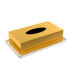 Pomd'or Equilibrium Mat Beyaz-Altın Mendil Kutusu