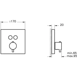 Artema AquaControl Square Fırçalanmış Nikel Ankastre Termostatik Banyo Bataryası - A4274634