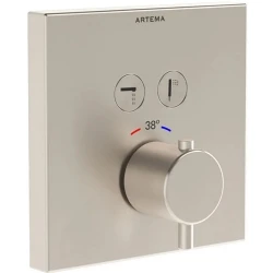 Artema AquaControl Square Fırçalanmış Nikel Ankastre Termostatik Banyo Bataryası - A4274634