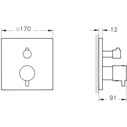 Artema AquaHeat Square Ankastre Termostatik Duş Bataryası - A43358 Hemen Al