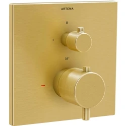 Artema AquaHeat  Square Fırçalanmış Altın Ankastre Termostatik Banyo Bataryası - A4326825 Hemen Al